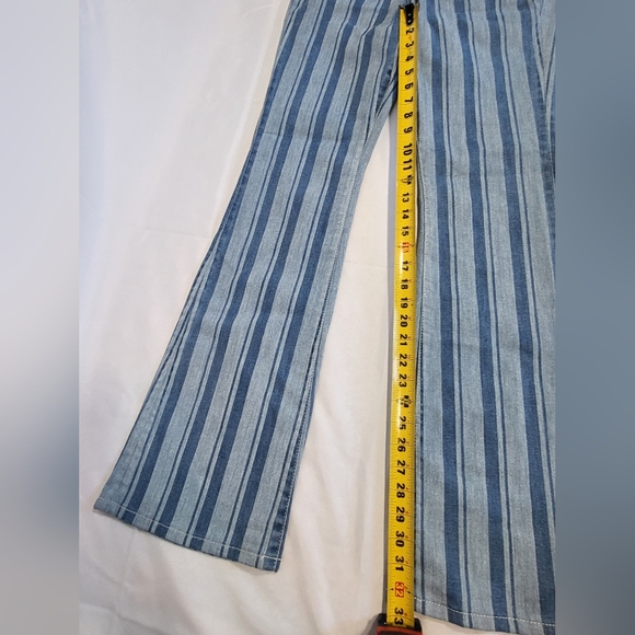 Shyanne Jeans Womens 31 x 34L Denim Striped Flare Country Western Boho Cowgirl - Picture 6 of 10